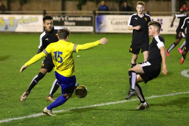 Match action from Berkhamsted's defeat to Watford. Picture (c) Ray Canham