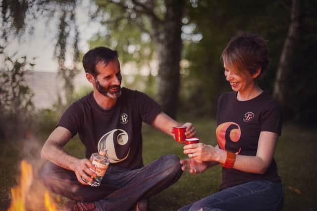 Ben and Kate Marston with their Campfire Gin