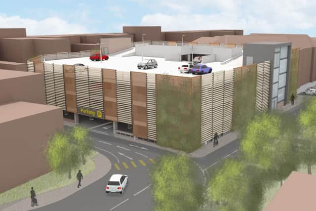An artist's impression of the proposed multi-storey car park in Lower Kings Road, Berkhamsted. The Waitrose building can be seen to the right.
