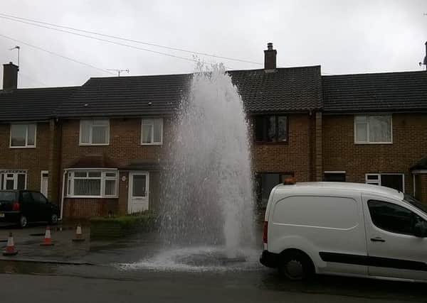 Water leak in Homefield Road, Hemel Hempstead.  Picture by Adam Green.