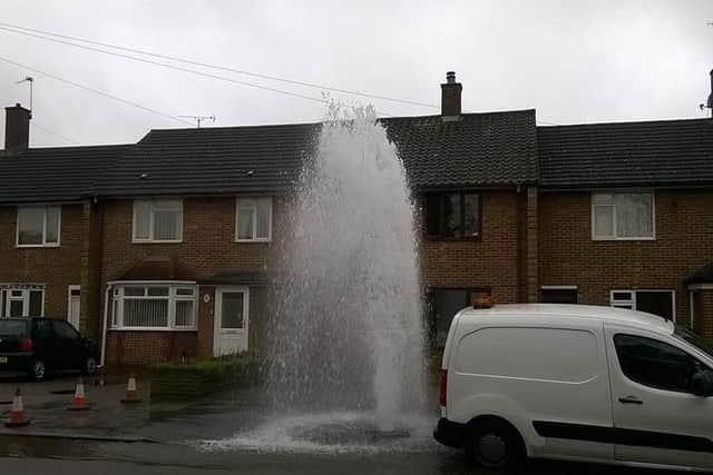 Water leak in Homefield Road, Hemel Hempstead. Picture by Adam Green.