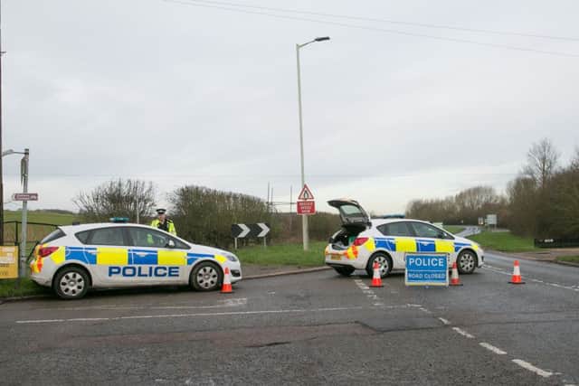 Police officers at the scene of the discovery near Hamberlins Lane, Northchurch