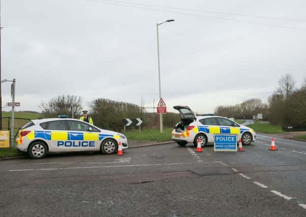 Police officers at the scene of the discovery near Hamberlins Lane, Northchurch
