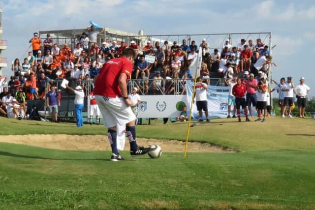 Ben Clarke in action at the FootGolf World Cup in Argentina