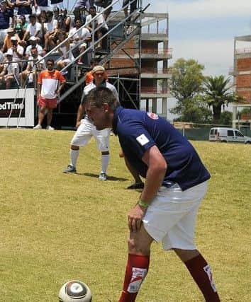 Ben Clarke in action at the FootGolf World Cup in Argentina