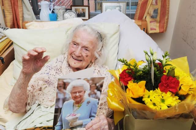 Emily Beebe on her 105th birthday.