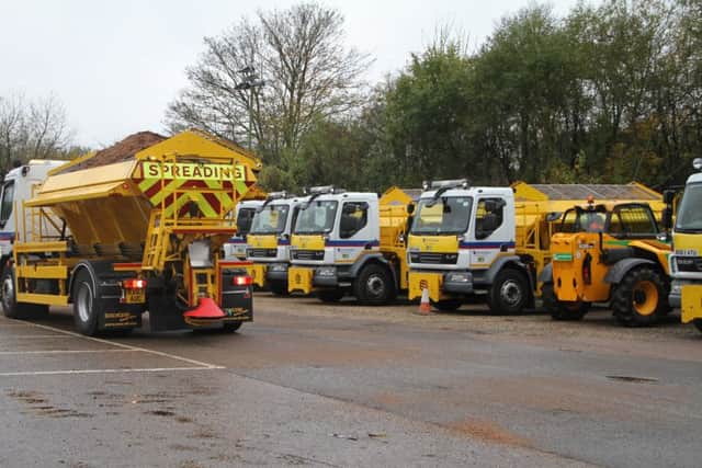 Lorries at the Ware gritting depot PNL-160115-121542001