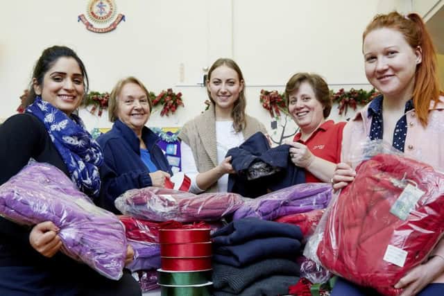 Amazon donate £3,000 to the Salvation Army (SA) in Hemel Hempstead. From left: Saima Ahsan from Amazon, SA community manager Christine Woods, SA commanding officer Laila Bormane, captain Marie Burr and Amazon's Eelika Lepasild
