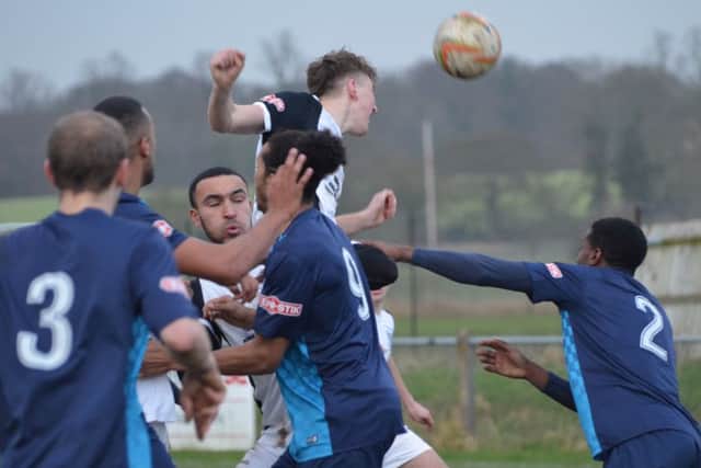 Match action from Kings Langley's victory over Arlesey Town. Picture (c) Chris Riddell