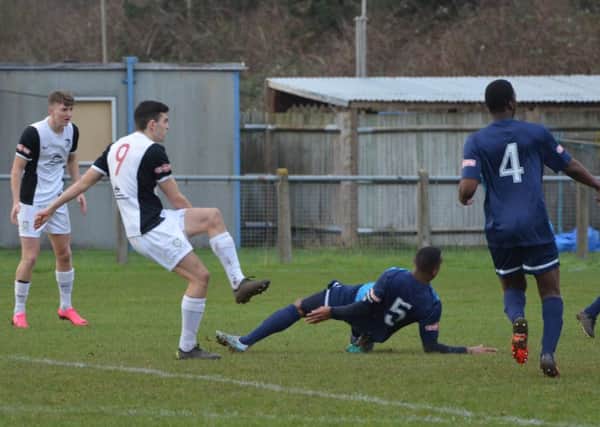 Mitchell Weiss bagged a brace in Kings Langley's victory over Arlesey Town. Picture (c) Chris Riddell