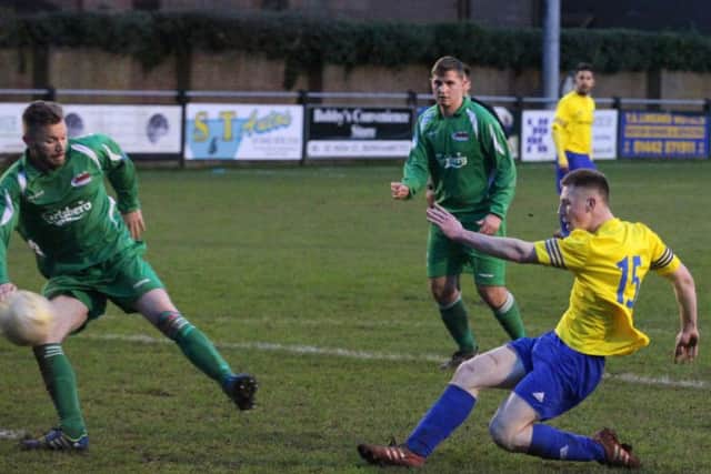Jordan Gilbert bagged the eighth goal for Berkhamsted. Picture (c) Ray Canham