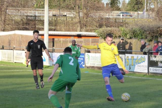 Match action from Berkhamsted's thumping win over Oxhey Jets. Picture (c) Richard Solk