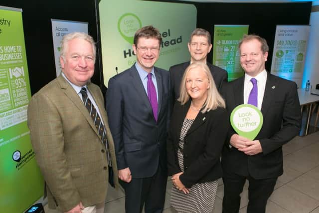 Left to right: MP Mike Penning; Greg Clark, Secretary of State for Communities and Local Government; Sally Marshall, Chief Executive of Dacorum Borough Council; Andy Cook, Managing Director at FFEI and Councillor Andrew Williams, Dacorum Borough Council leader