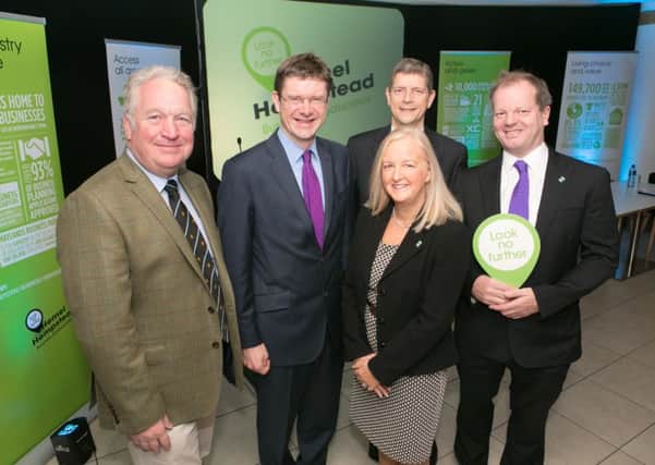 Left to right: MP Mike Penning; Greg Clark, Secretary of State for Communities and Local Government; Sally Marshall, Chief Executive of Dacorum Borough Council; Andy Cook, Managing Director at FFEI and Councillor Andrew Williams, Dacorum Borough Council leader