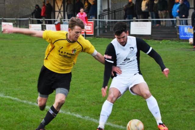 Match action from Kings Langley's victory over Chalfont St Peter. Picture (c) Chris Riddell