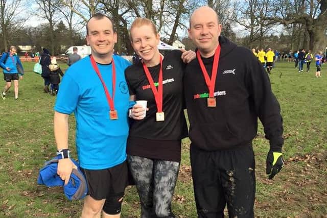 Andy Terry, Helen Terry and Dean Kidd at the Watford Half Marathon