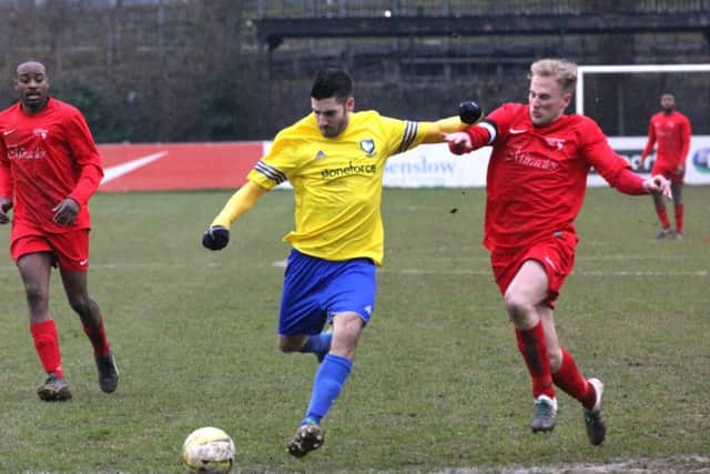 Alex Campana takes on the Cockfosters defence. Picture (c) Ray Canham