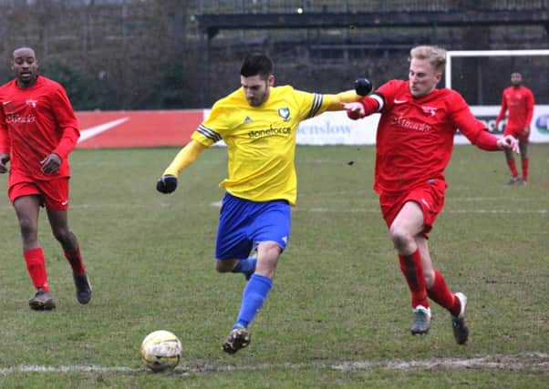 Alex Campana takes on the Cockfosters defence. Picture (c) Ray Canham
