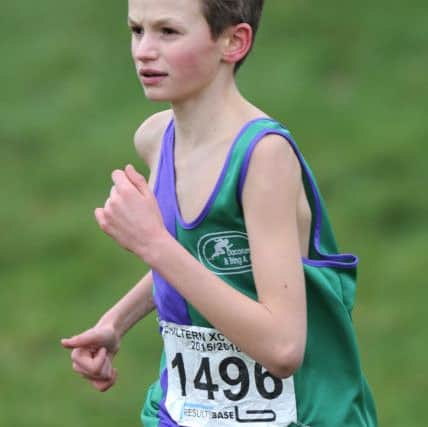 Freddie Truman-Williams in action in the U13 boys' race at the Chiltern Cross Country League. Picture (c) Gary Mitchell