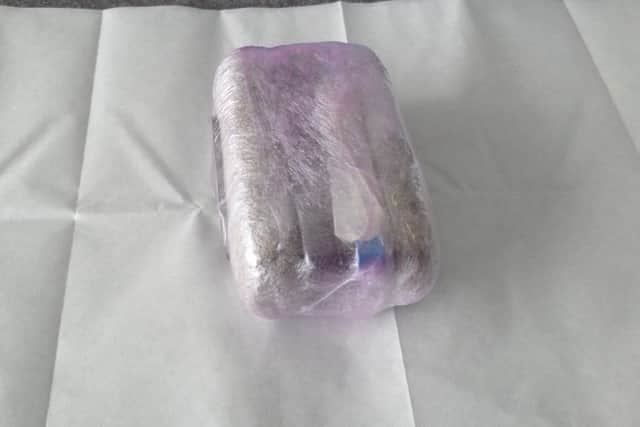 The package, which contained drugs, five SIM cards and two mobile phones