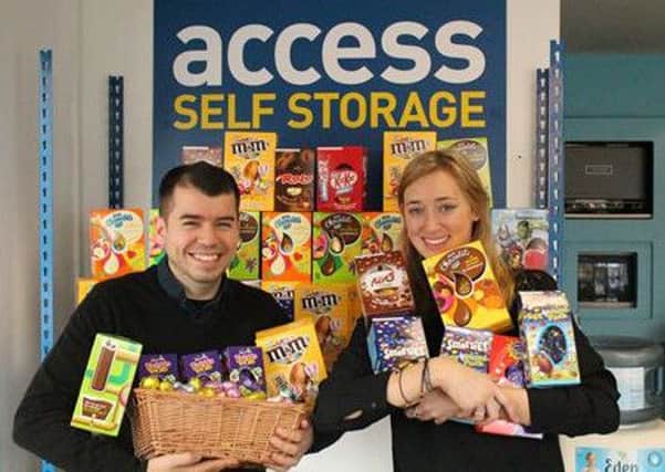 Access Self Storage staff with some of the eggs