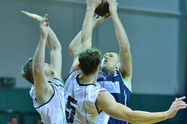Storm's Tom Adorian weighed in with 20 points and 13 rebounds in Hemel's victory against Lancashire Spinners on Sunday. Picture (c) Lin Titmuss