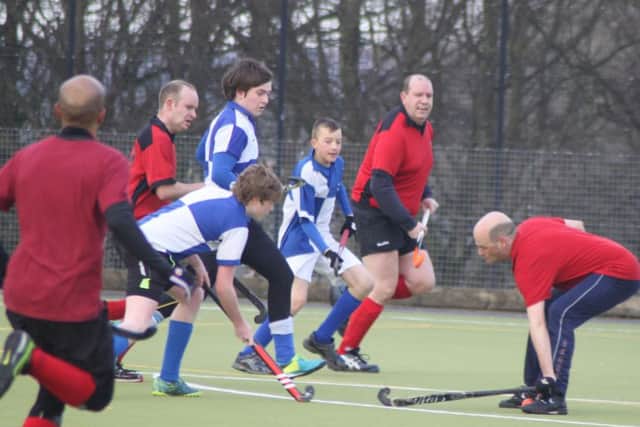 The Tring Hockey Club men's third XI in action against Aylesbury. Picture (c) Sue Evans