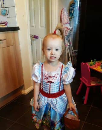 Amelia Holliss O'Connor, two, as Dorothy from The Wizard of Oz PNL-160403-143401001
