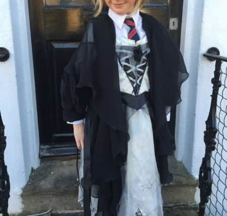 Hazel Stopps, six, as Mildred Hubble from The Worst Witch books PNL-160403-152427001