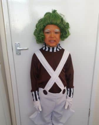 Calvin Benjamin Austin, four, as an Oompa Loompa from Charlie and the Chocolate Factory PNL-160403-161133001