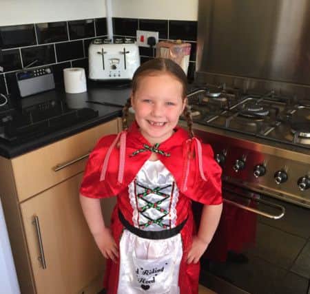 Maisy Twardochleb, five, as Little Red Riding Hood PNL-160403-161101001
