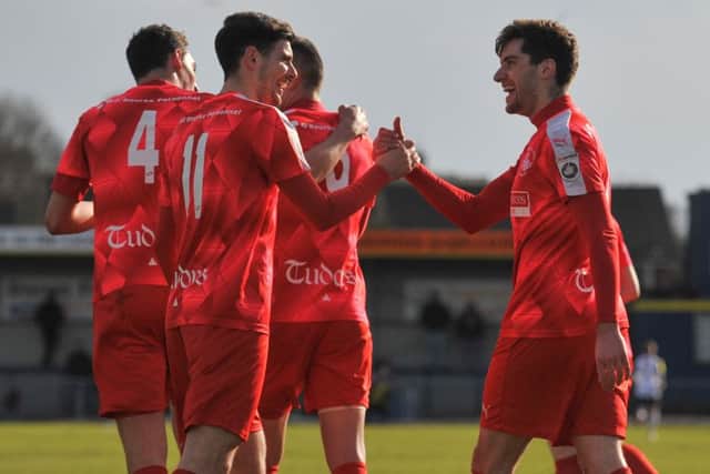 The Tudors players celebrate. Picture (c) Terry Rickeard