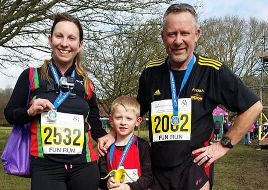 Susie Ivin, William Terry and Paul Mosely at the Berkhamsted Half Marathon and Five Mile Fun Run