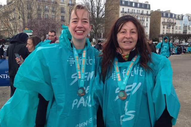 Tanya Saunders and Helen Heathcote flew the GVH flag at the Paris Half Marathon