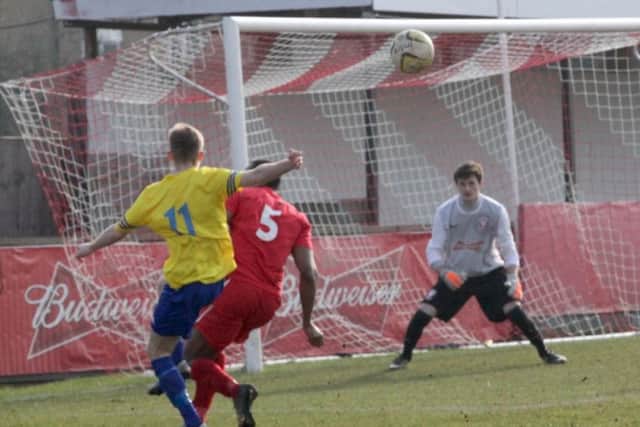Match action from Berkhamsted's draw with Wembley FC. Picture (c) Ray Canham