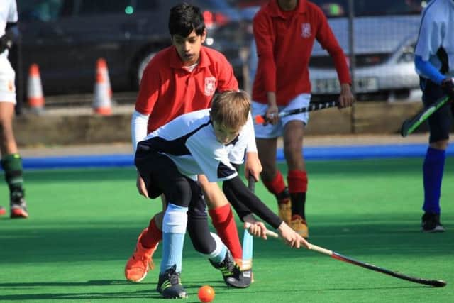 Match action from West Herts Hockey U14s' victory over Eastcote
