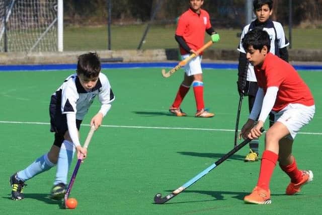 Match action from West Herts Hockey U14s' victory over Eastcote