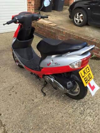 Molly Peters' moped, which was stolen and then discovered damaged several miles from her home
