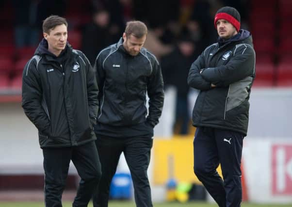 Hemel Town manager Dean Brennan, right, gave an honest assessment of the game. Picture (c) Terry Rickeard