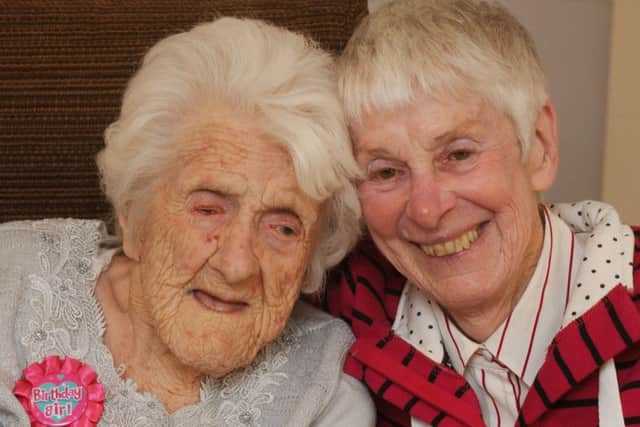 Edna Lucas celebrated her 107th birthday at High View Lodge in Hemel Hempstead, seen here with her daughter Margaret Lee, 78