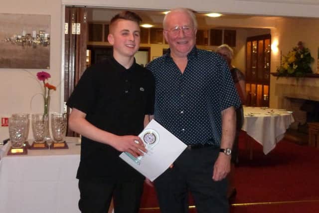Alfie Rushton won Young Volunteer of the Year at the Herts Tennis awards dinner
