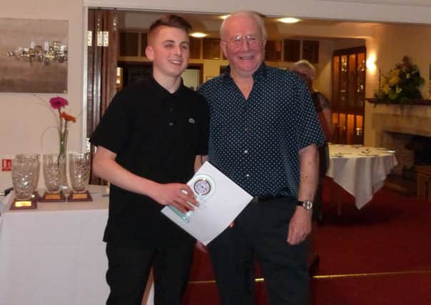 Alfie Rushton won Young Volunteer of the Year at the Herts Tennis awards dinner