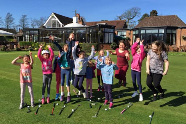 Youngsters at a golf taster session in Radlett, Hertfordshire