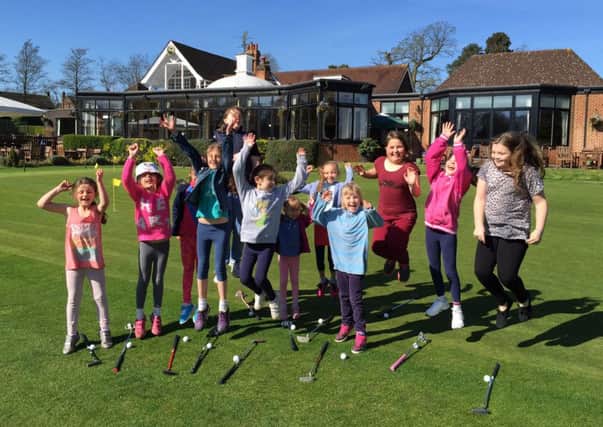 Youngsters at a golf taster session in Radlett, Hertfordshire
