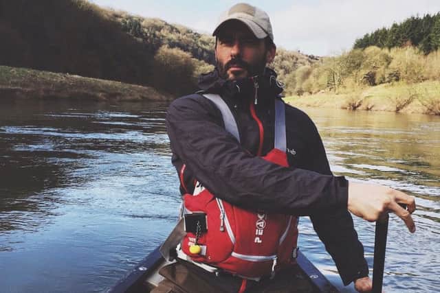 Ian Finch practises on the River Wye