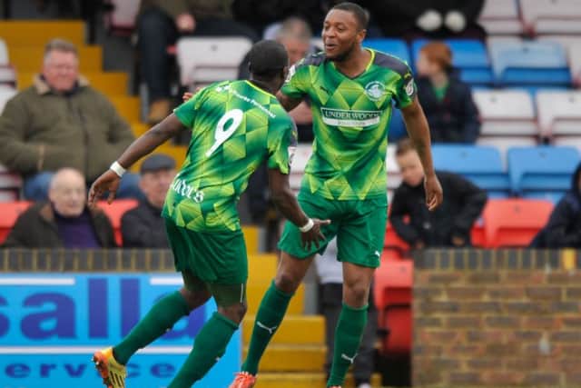 Strikers Morgan Ferrier and Ibra Sekajja were both on target for Hemel at the weekend. Picture (c) Terry Rickeard