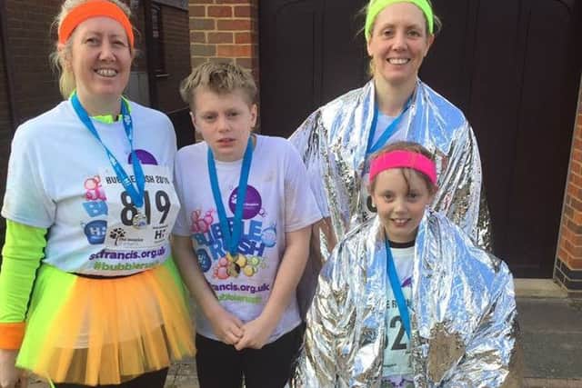 Lots of D&T club members and their families visited Gadebridge Park for the 5k Bubble Rush