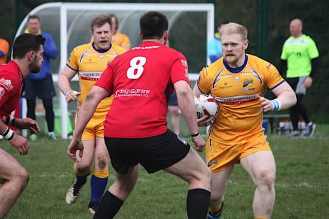 Match action from Hemel Stags' defeat to North Wales Crusaders. Picture (c) Kevin Read