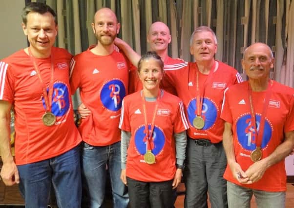 Martin Hopcroft, Luke Delderfield,Verna Burgess, Dave Sawyer, Brian Layton and Tom Griffin represented Tring Running Club at the London Marathon