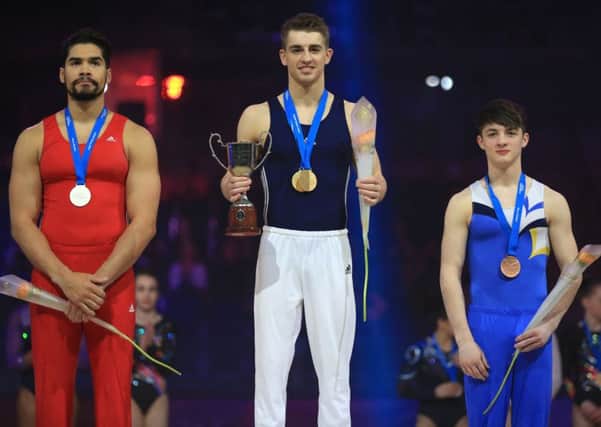 Max Whitlock won gold on the pommel horse at the Echo Arena, Liverpool during the Artistic Gymnastics British Championships . Picture (c) Nigel French/PA Wire